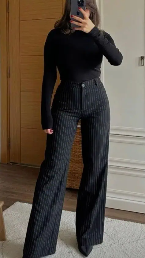 Sleek Boss Babe Pinstripe Pants