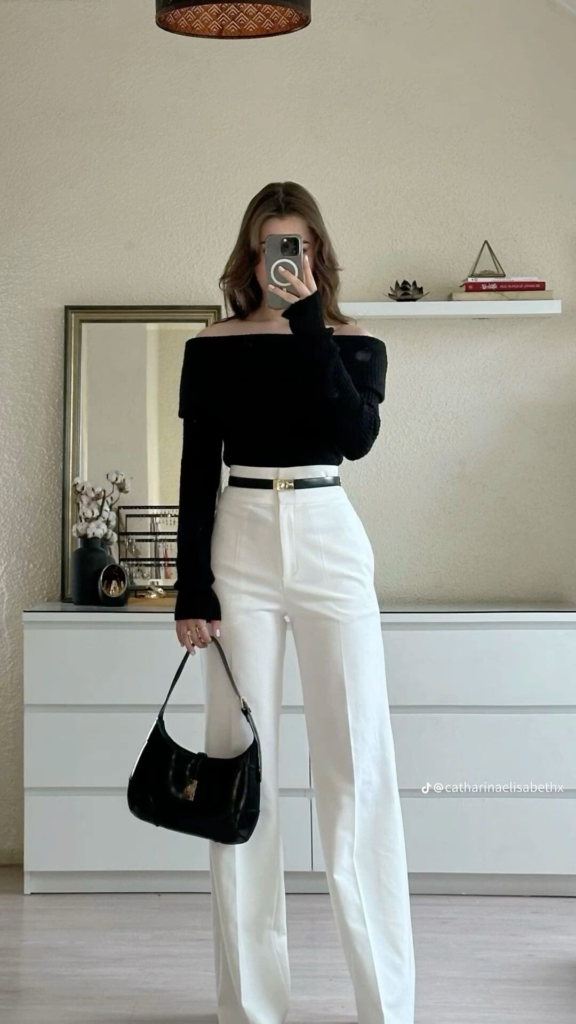 Classic Monochrome with Statement Belt
