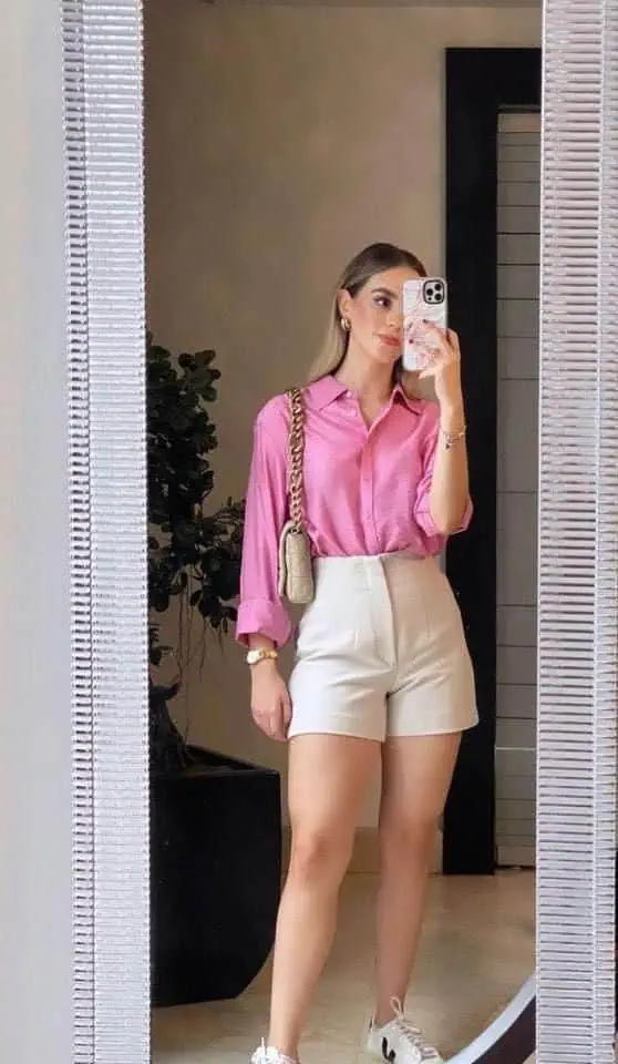 Vibrant Pink Button-Up Shirt