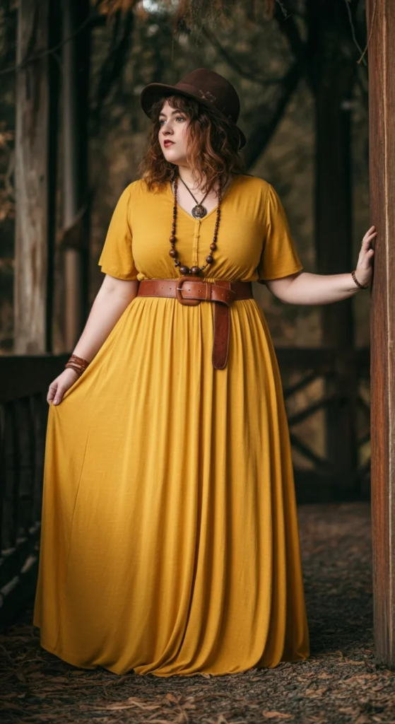 Flowy Maxi Dress with Statement Belt