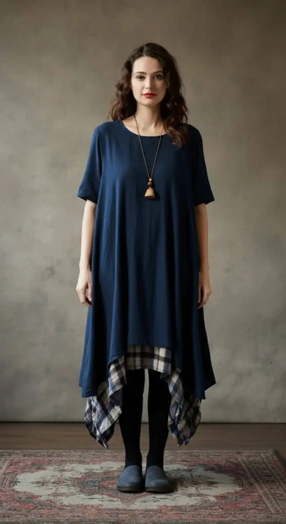 A-Line Dress with Asymmetrical Hem