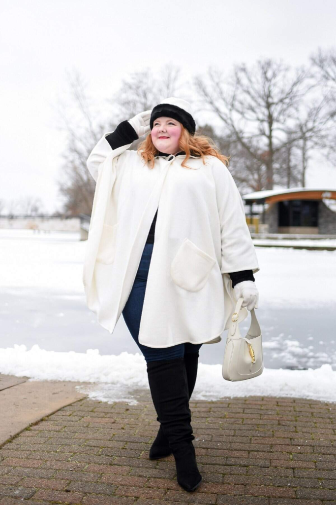 Classic White Cape for Chilly Days