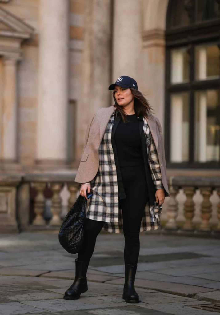 Chic Layered Look with Plaid