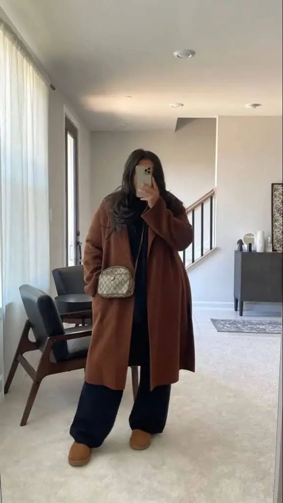 Cozy Cocoon: Oversized Rust Coat