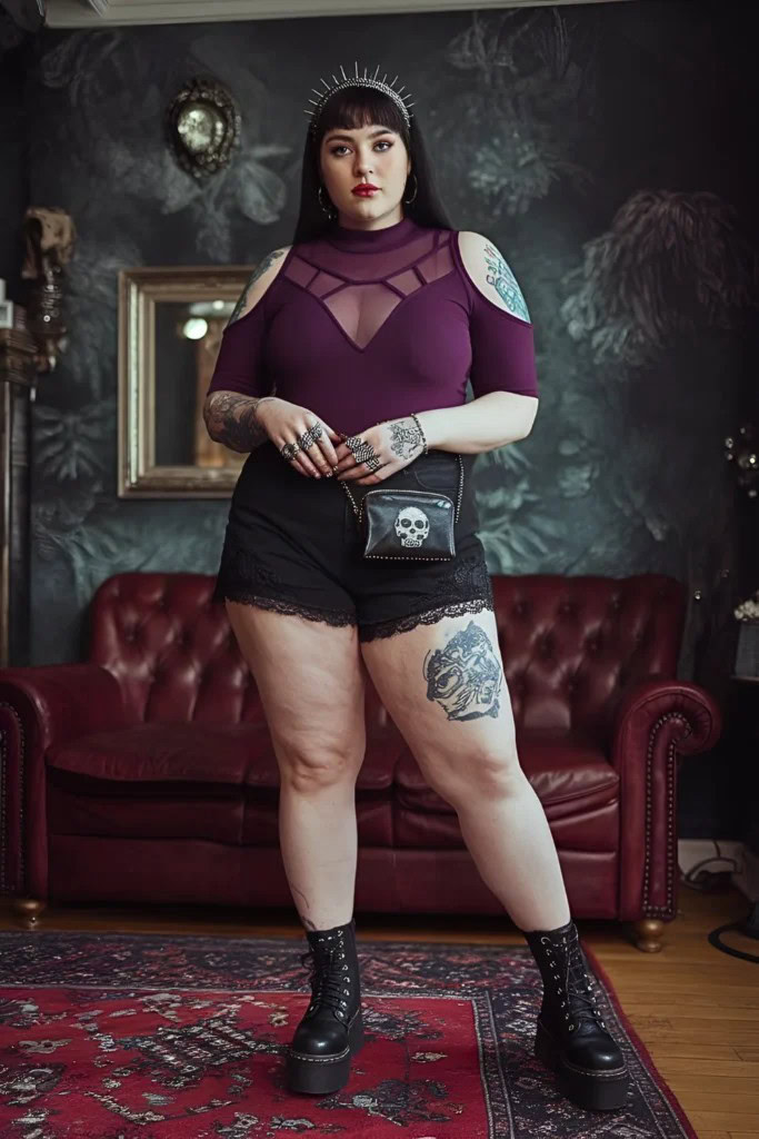 Regal Purple and Lace Ensemble