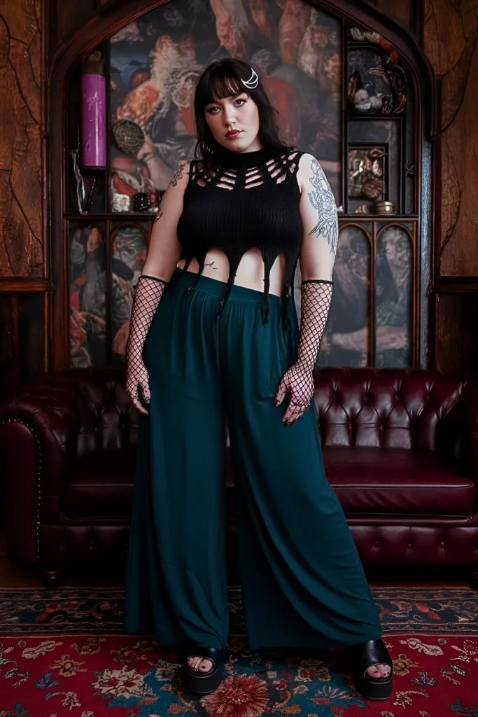 Edgy Elegance with Cropped Webbing