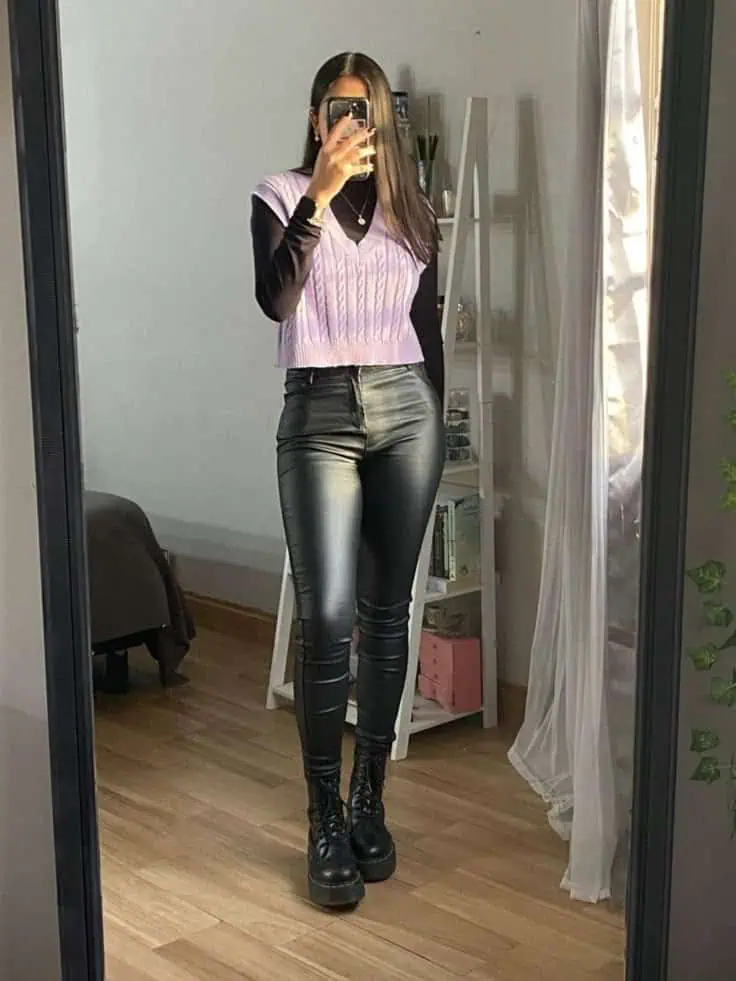 Edgy Chic: Lavender and Leather