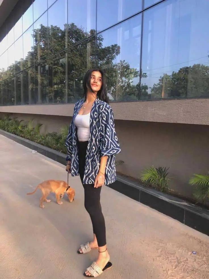 Boho Chic Kimono Over Leggings