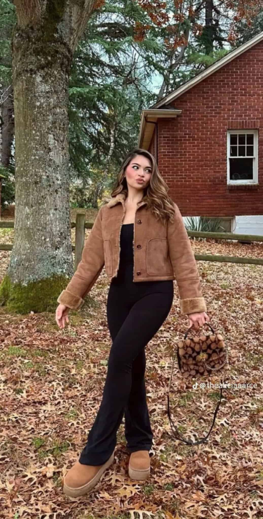 Cozy Shearling Jacket and Sleek Black