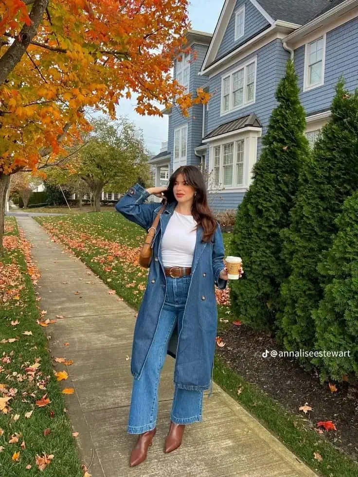 Denim-on-Denim with Autumnal Flair