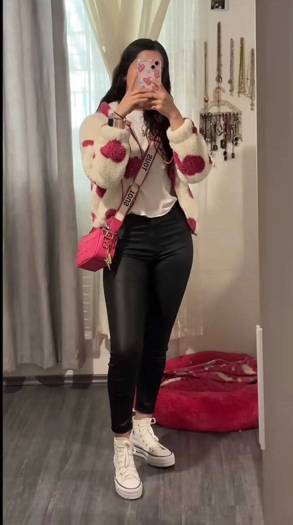 Cozy Cardigan with Burgundy Accents