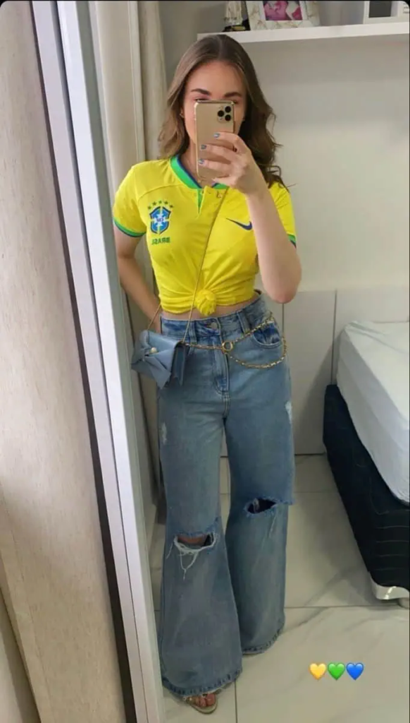 Vibrant Jersey with Distressed Denim