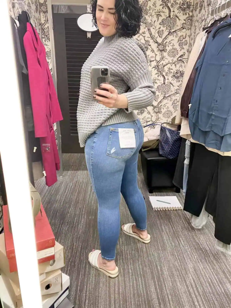 Cozy Knit and Denim Combo