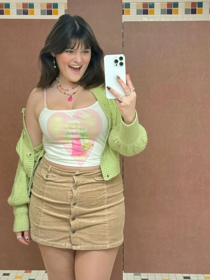 Vibrant Cardigan with Graphic Crop Top