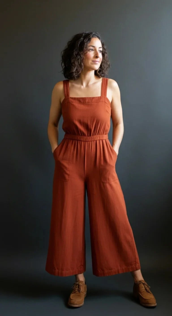 Cropped Wide Leg Jumpsuit