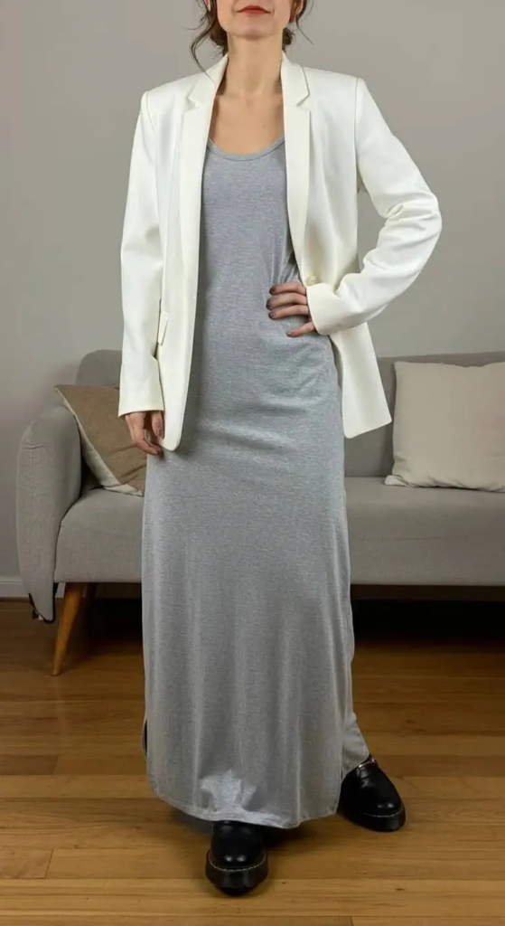 Jersey Maxi with Structured Blazer