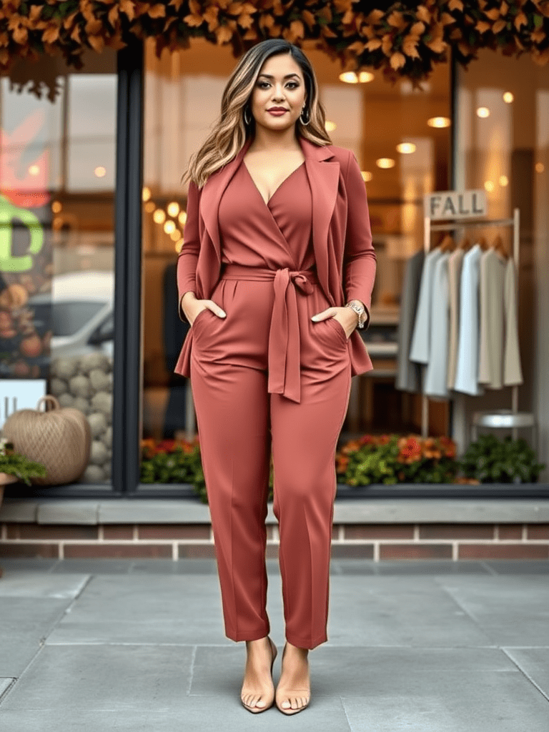 Jumpsuit with Belt and Blazer