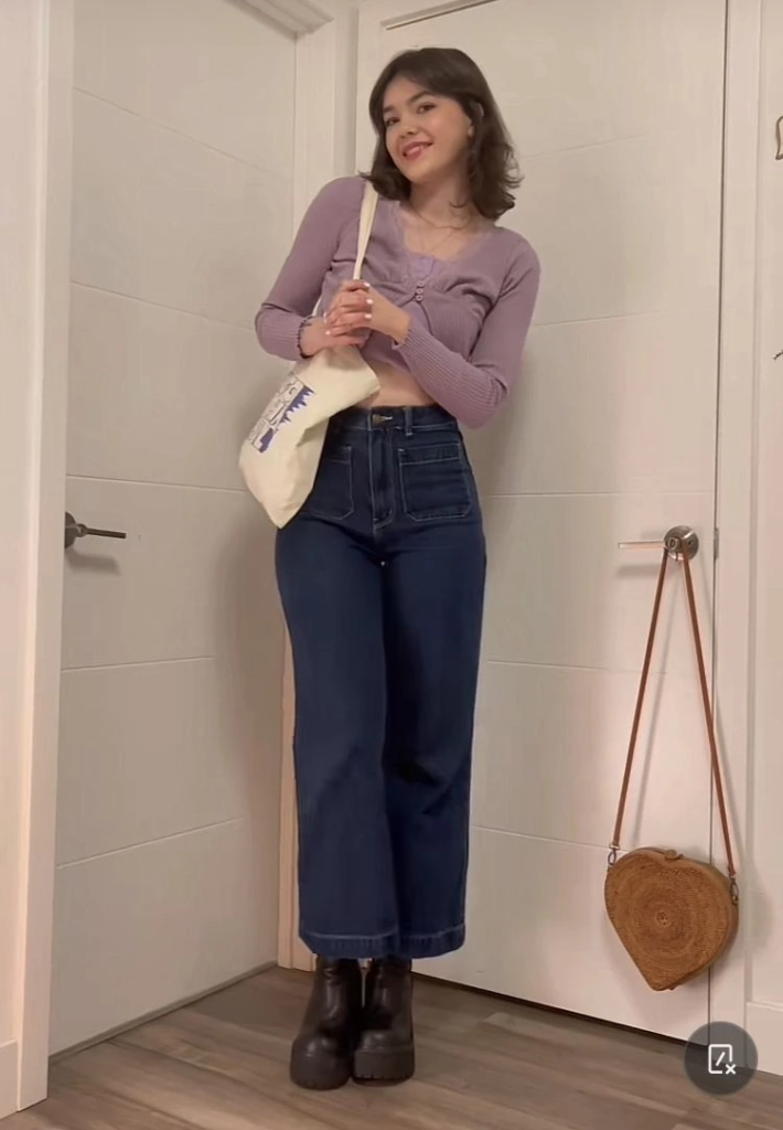 Purple Top with Dark Denim Perfection