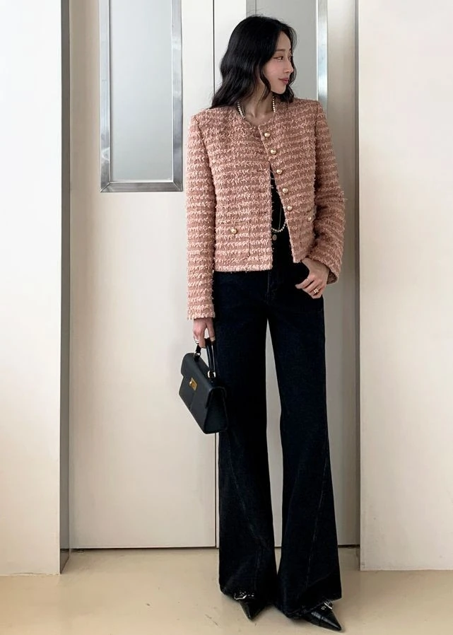 Dusty Rose Tweed Jacket and Velvet Trousers