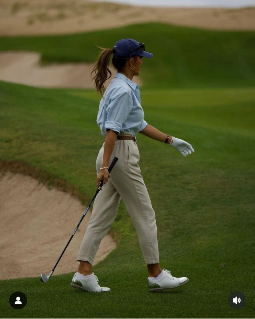 Classic Blue Shirt and Cream Trousers