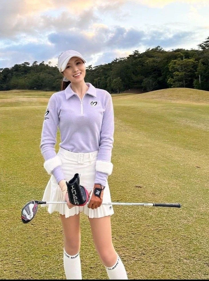 Lavender Half-Zip with Pleated Skirt