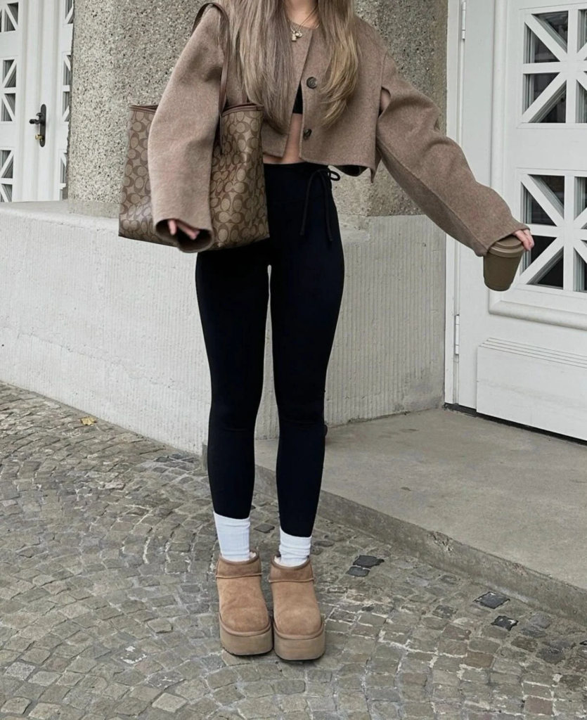 Cropped Blazer with White Sock Detail