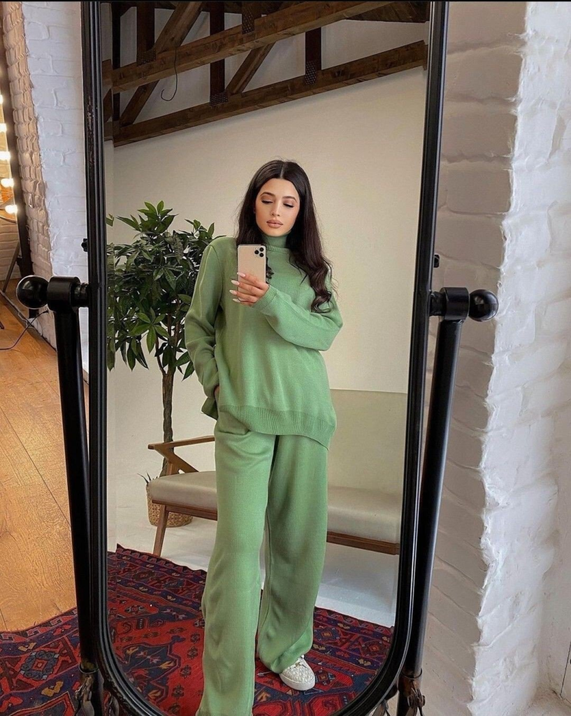 Monochromatic Knit Set in Sage Green