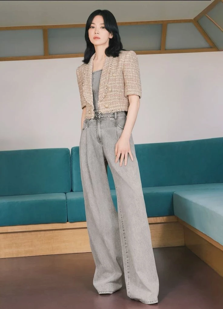 Cropped Blazer and Wide-Leg Jeans