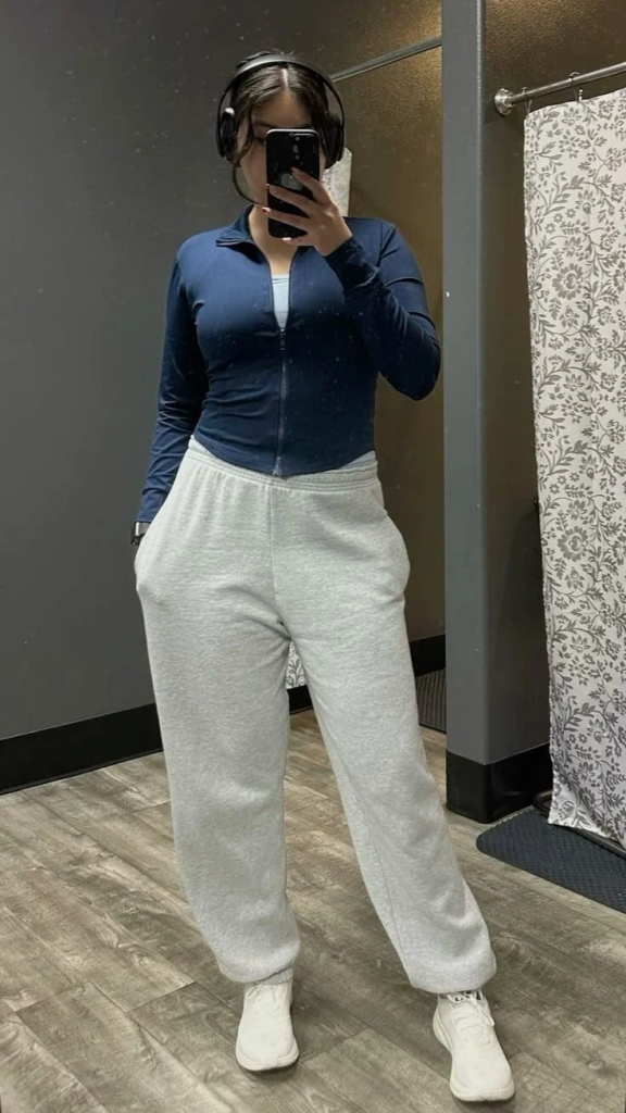 Navy Zip-Up with Cozy Joggers