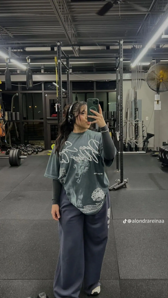 Oversized Graphic Tee with Fitted Base Layers