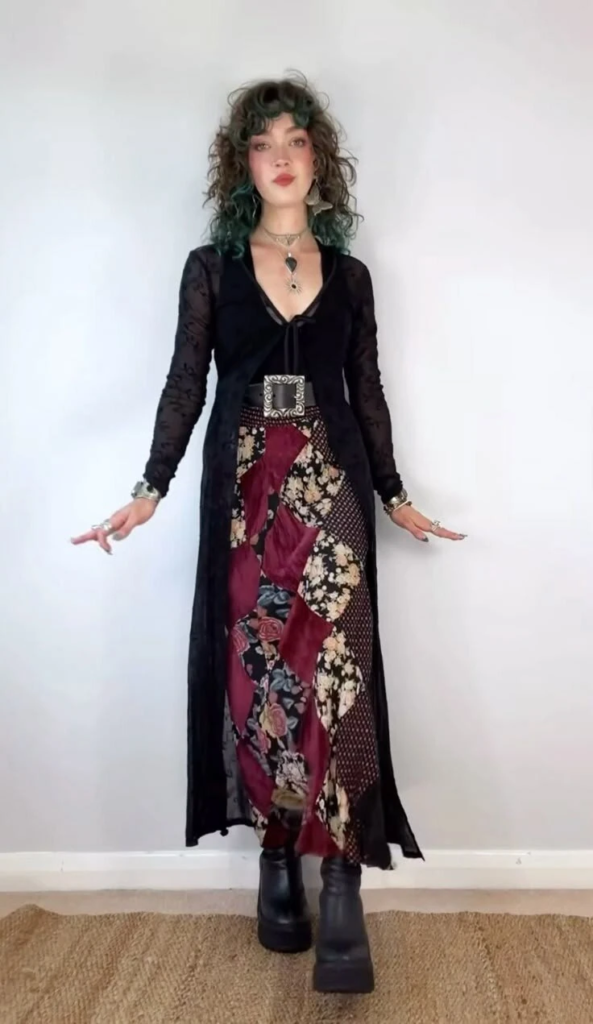 Gothic Velvet and Floral Layering