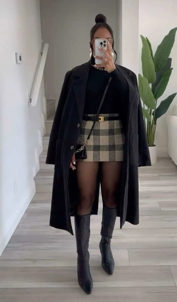 Chic Plaid Mini and Oversized Coat