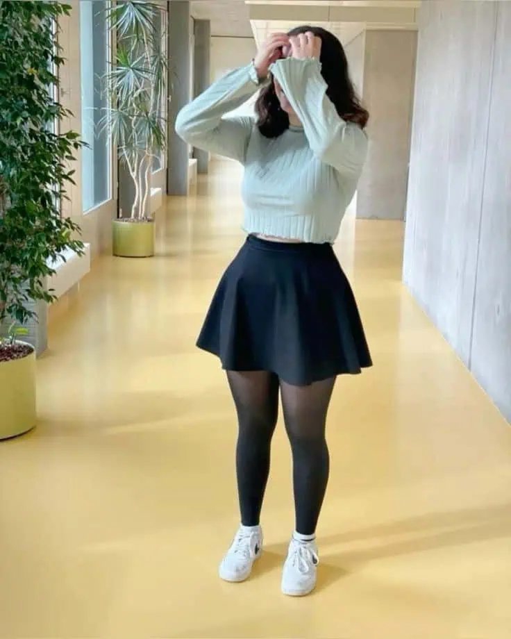 Cozy Cropped Sweater and Skater Skirt