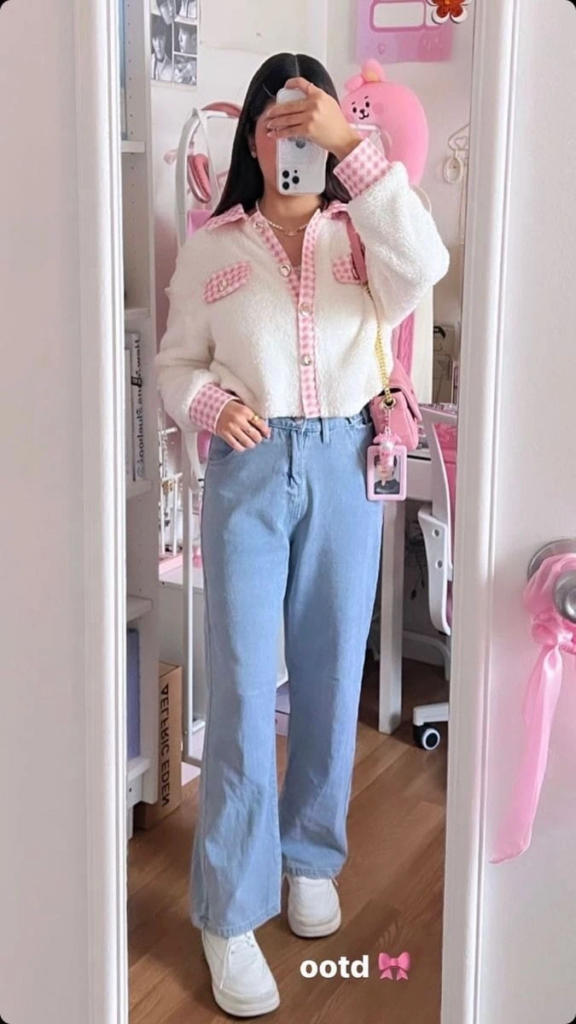 Playful Pink and Denim Combo