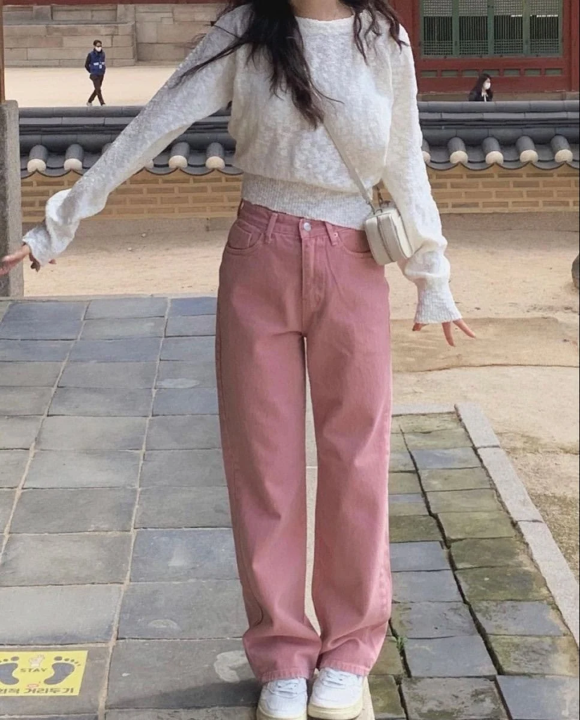 Cozy Knit and Pink Denim Combo