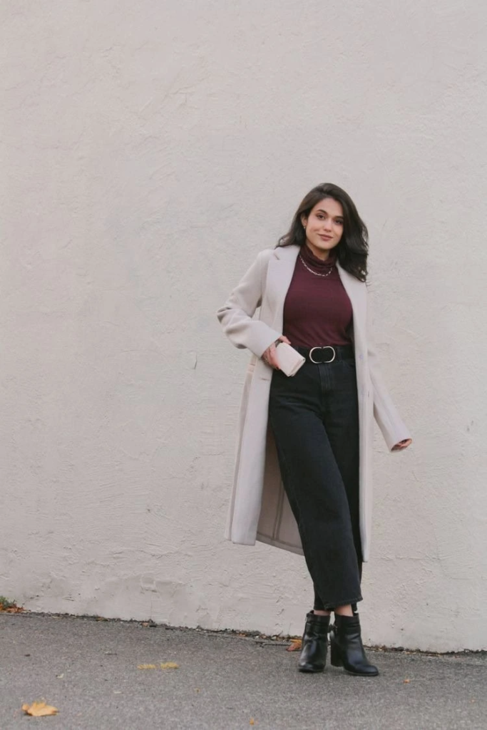 Chic Burgundy and Cream Contrast