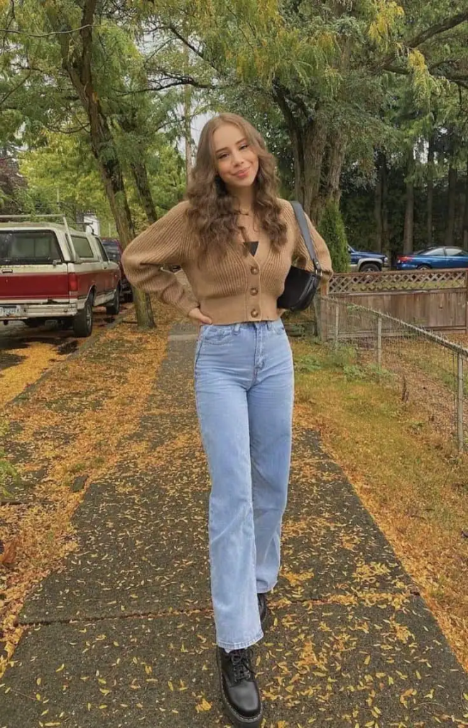 Cozy Camel Cardigan and Denim