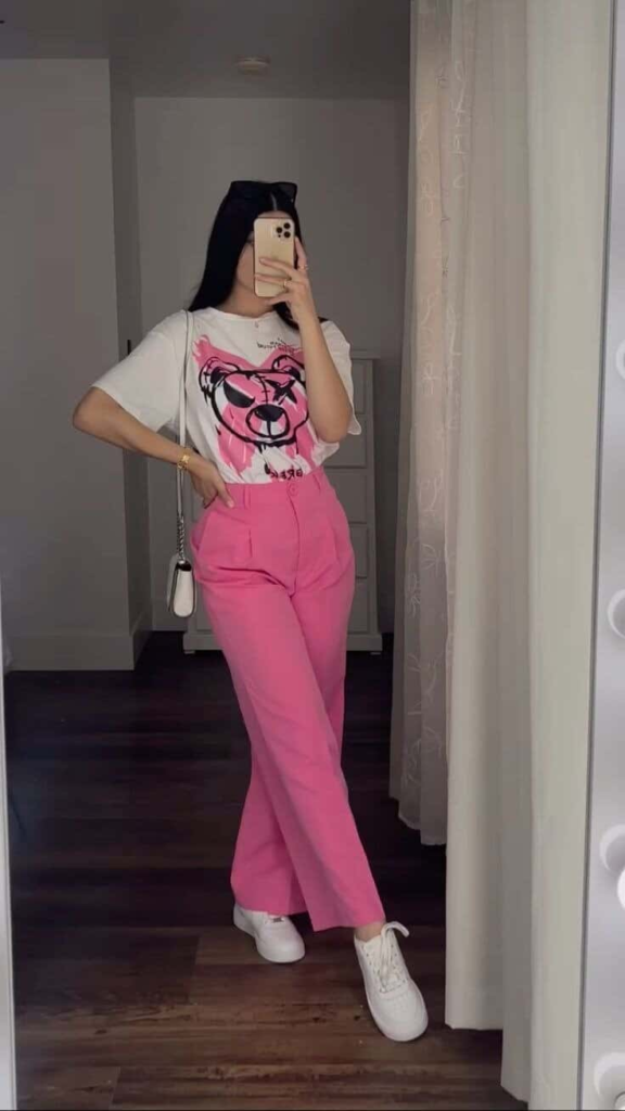 Pink Power with Graphic Tee Flair