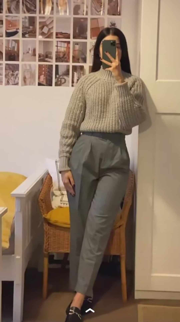 Cozy Knit and Tailored Trousers Combo