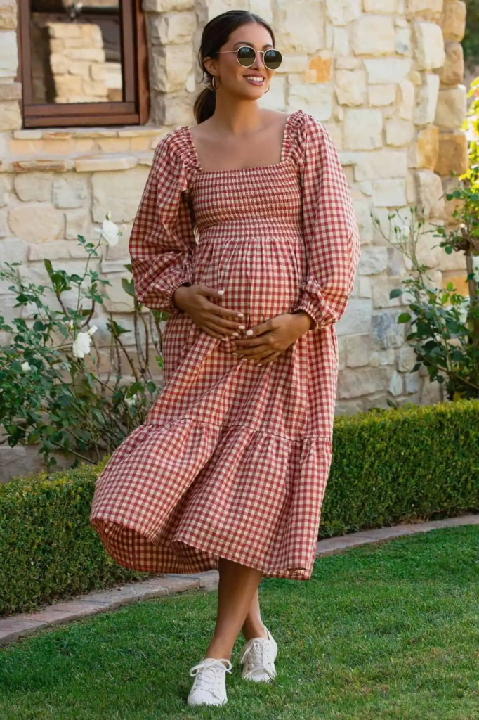 Rustic Chic Gingham Midi Dress