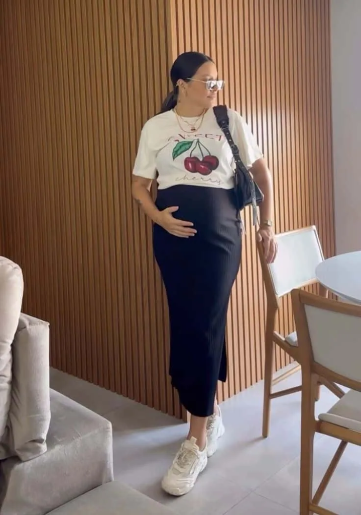 Graphic Tee and Maxi Skirt Combo