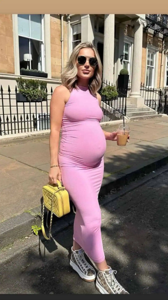 Pink Bodycon with Sporty Sneakers