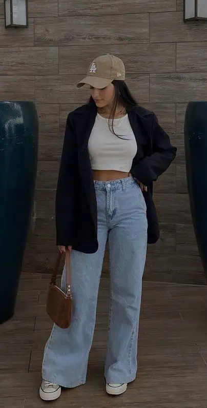 Oversized Blazer and Wide-Leg Jeans