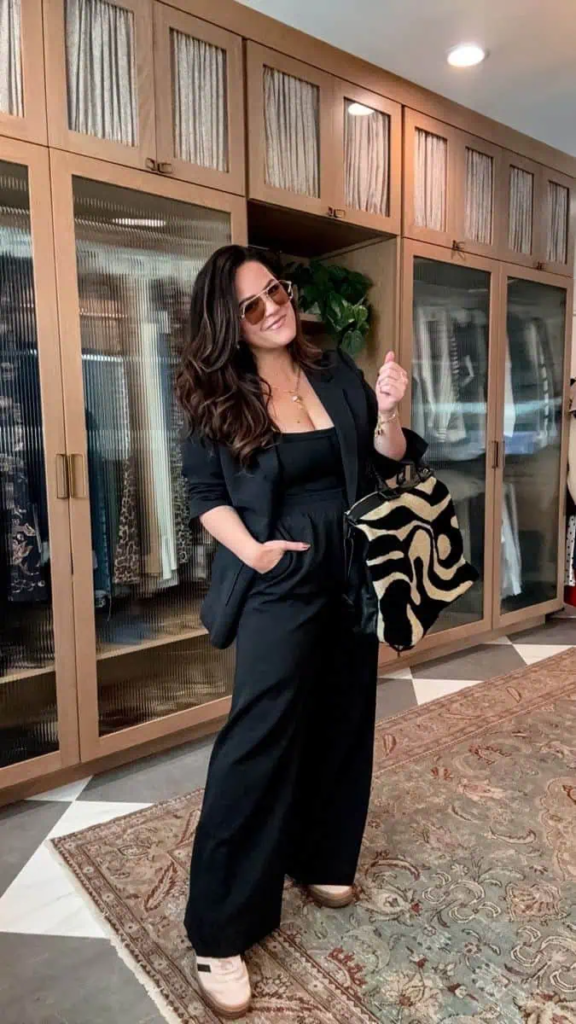 Sleek Black Jumpsuit with Blazer