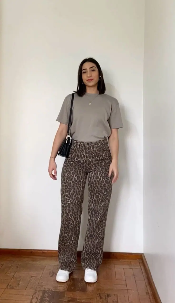 Fierce Leopard Print Wide-Leg Pants