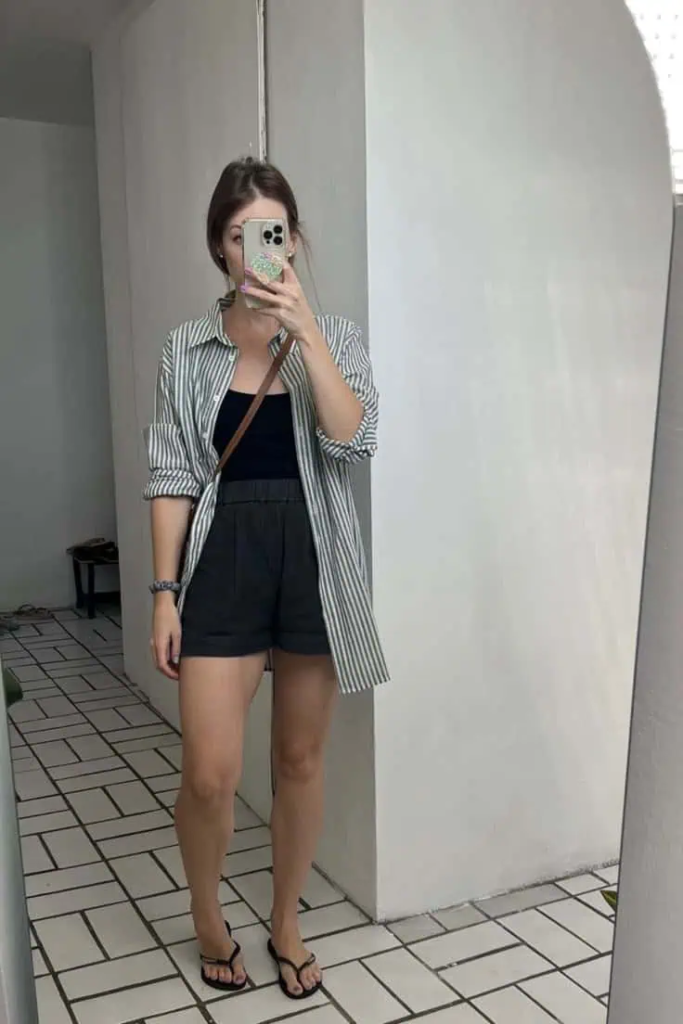 Striped Oversized Shirt Chic