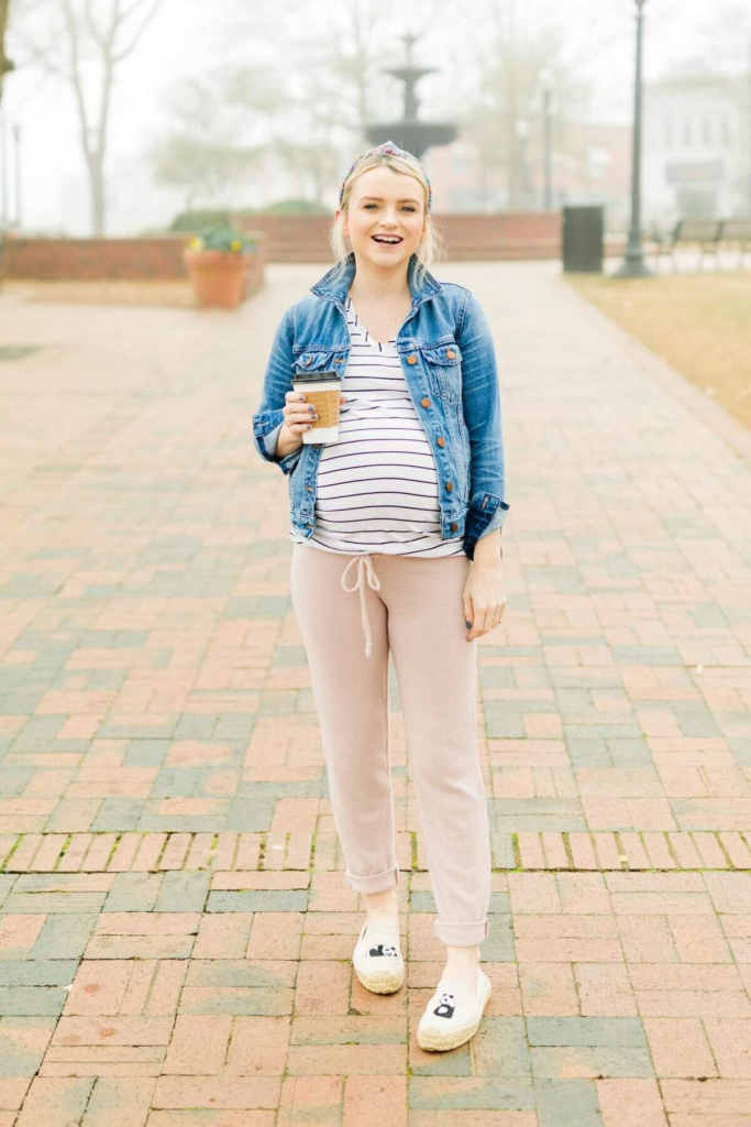 Denim Jacket and Striped Tee Combo