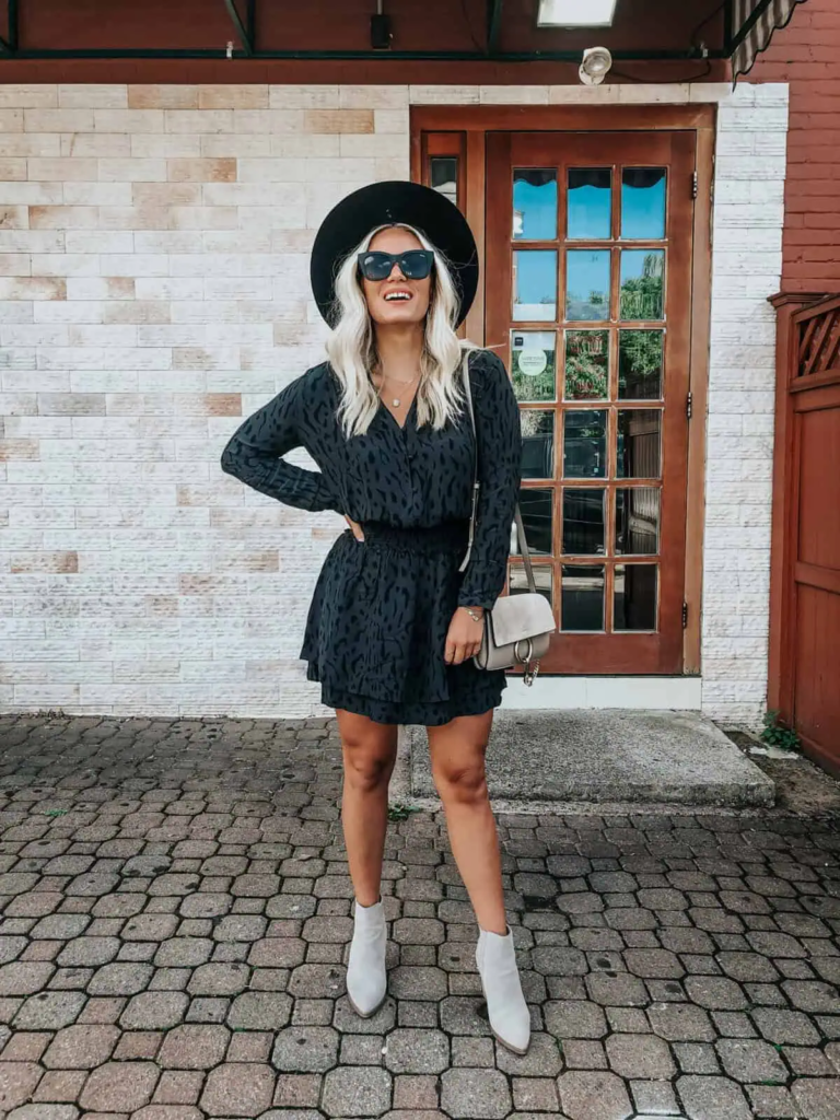 Chic Black Dress with Autumn Accessories