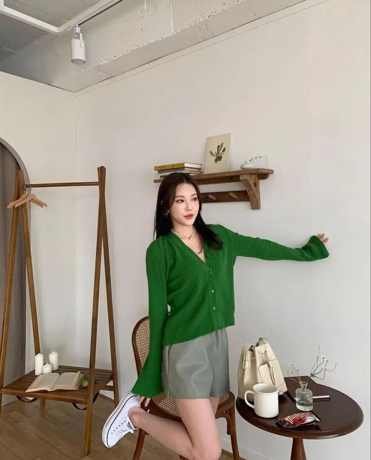 Preppy Chic in Green and Gray