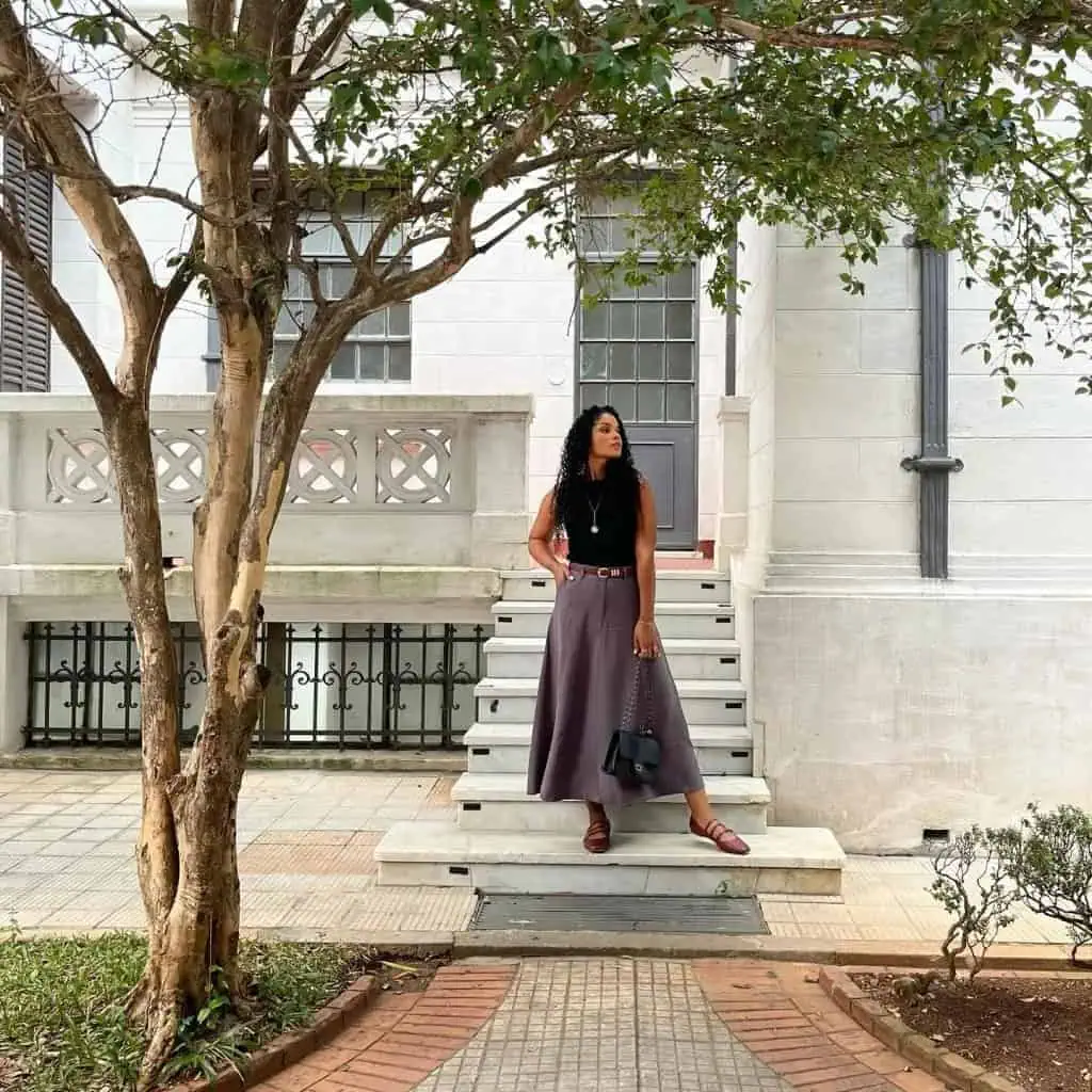 Sleek Monochrome with Maxi Skirt
